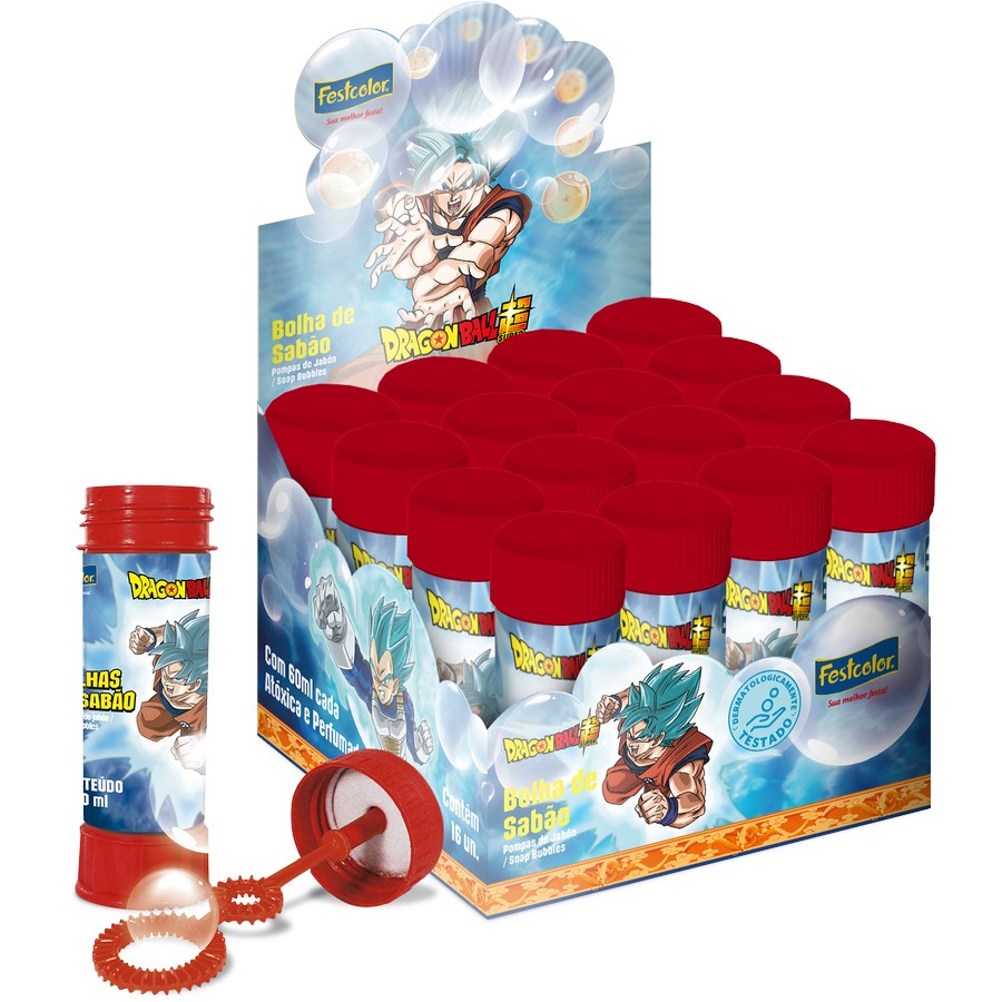 Bolha de Sabão - Dragon Ball Super - Caixa com 12 Tubos - Festcolor