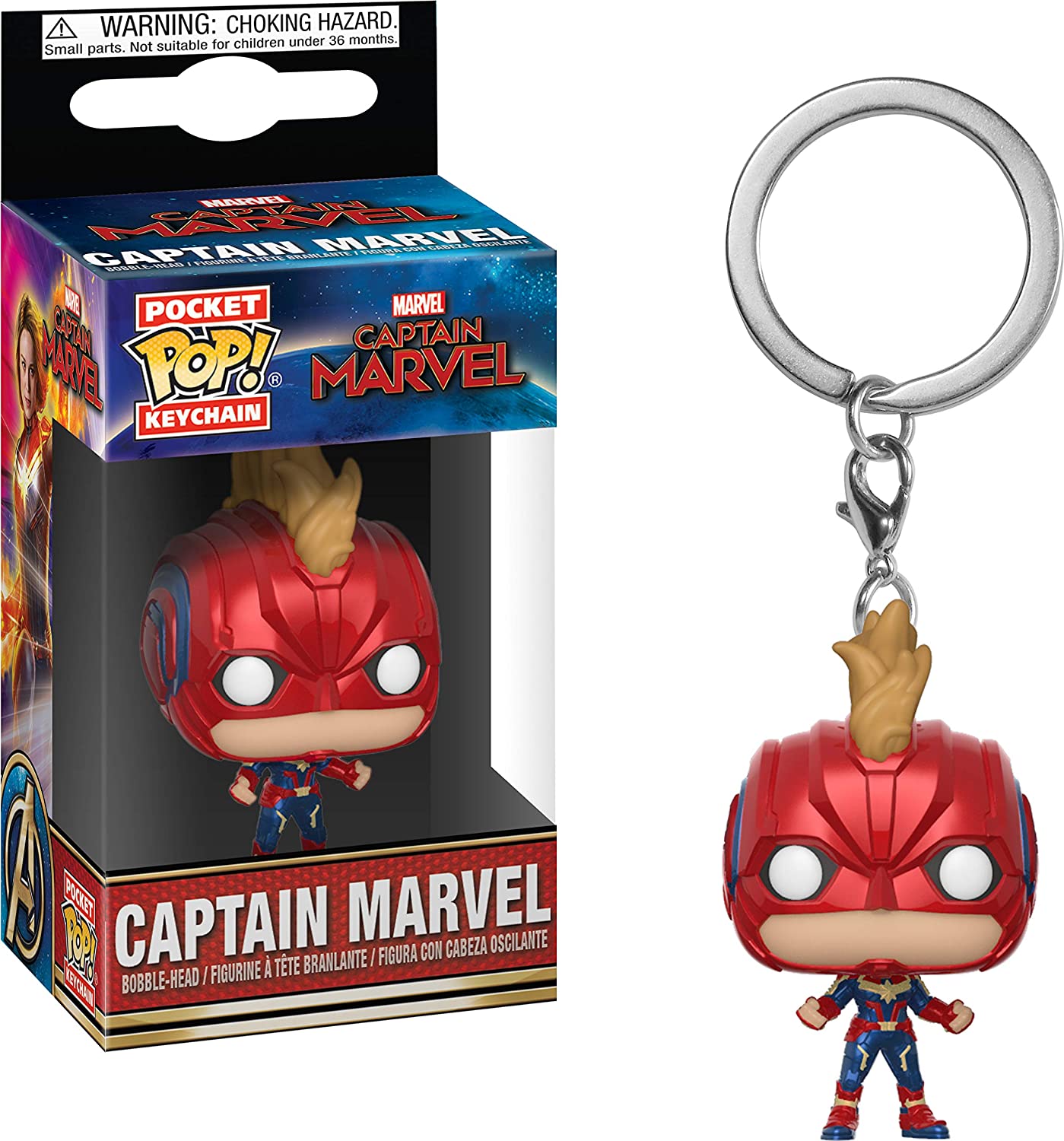 Chaveiro Capitã Marvel Funko Pop Pocket Keychain