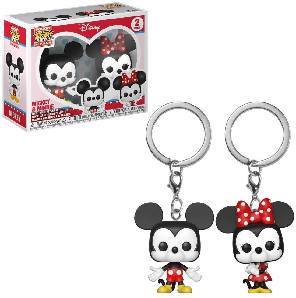 Chaveiro Mickey & Minnie Funko Pop Pocket Keychain Disney