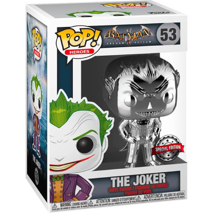 Boneco Funko Pop DC Comics The Joker 53 Chrome Batman Arkham