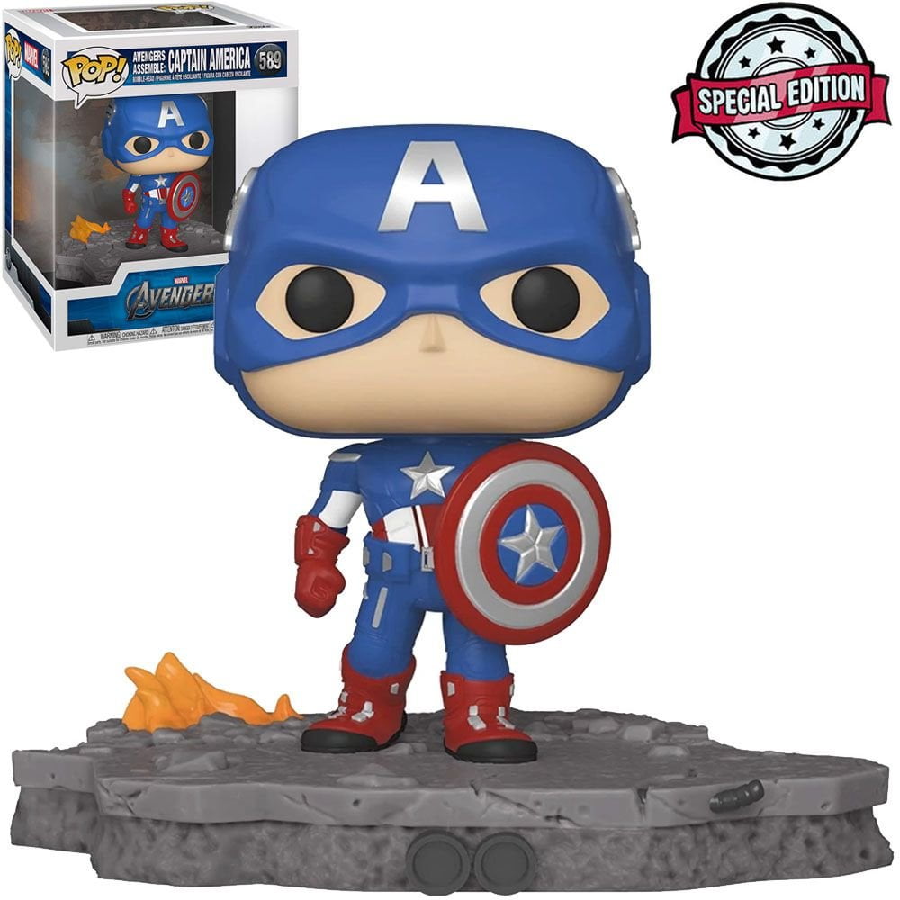 Funko Pop Capitão América 589 Avengers Assemble Deluxe Captain America