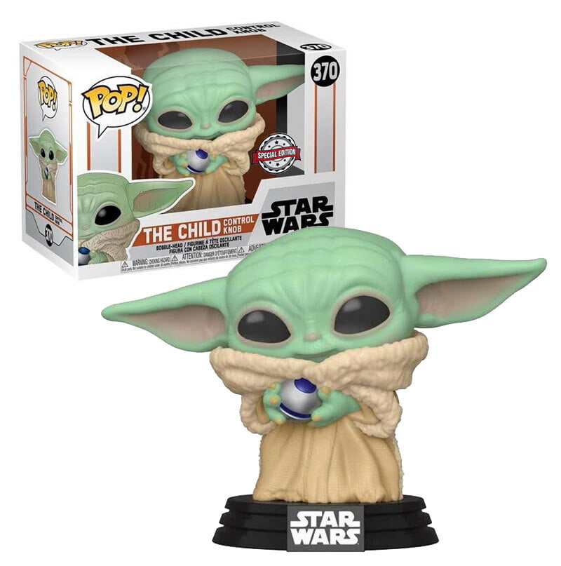 Boneco Funko Pop Baby Yoda 370 The Child Control Knob Star Wars