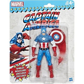Boneco Articulado Marvel Legends Capitão América Retro Captain America