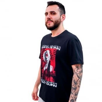 Camiseta Arlequina Masculina Manga Curta Licenciada Esquadrão Suicida