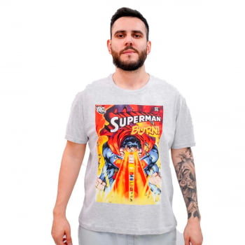 Camiseta Superman Burn Masculina Manga Curta Licenciada