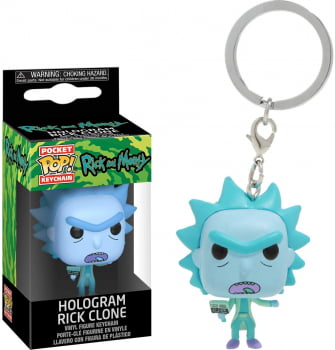Chaveiro Rick And Morty Hologram Rick Clone Funko Pop Pocket Keychain
