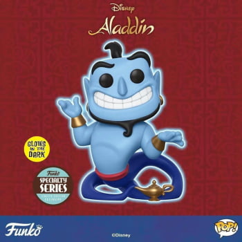 Boneco Disney Funko Pop Gênio com a Lâmpada 476 Genie Aladdin GITD