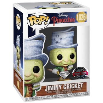 Boneco Disney Funko Pop Jiminy Cricket 1026 Diamond Grilo Falante Pinocchio
