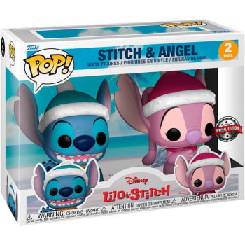 Boneco Funko Pop Stitch & Angel - Lilo & Stitch Disney 2-Pack