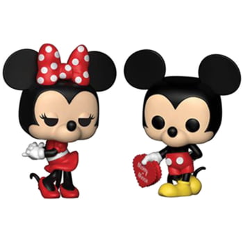 Bonecos Disney Funko Pop Mickey e Minnie Mouse 2-Pack Valentines Day