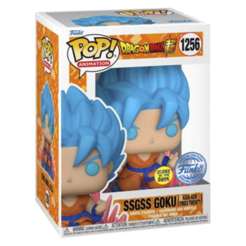 Boneco Dragon Ball Super Funko Pop Goku Super Saiyajin Blue Kaioken 1256 GITD