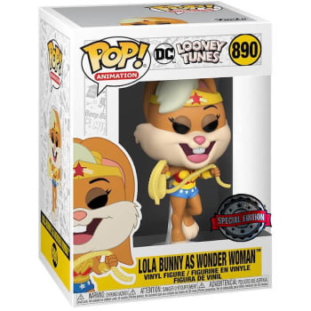 Boneco Funko Pop Lola Bunny Mulher Maravilha 890 Looney Tunes