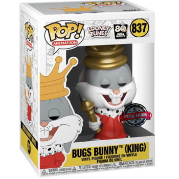 Boneco Funko Pop Pernalonga Bugs Bunny King 837 Looney Tunes