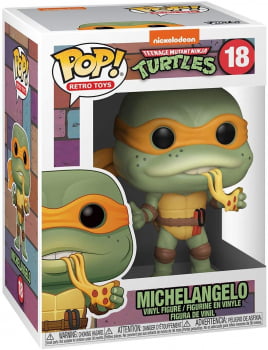 Boneco Funko Pop Tartarugas Ninja Michelangelo 18 Retro Toys
