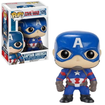 Boneco Funko Pop Marvel Capitão América 125 Captain America Civil War