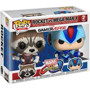 Boneco Funko Pop Marvel Vs Capcom - Rocket vs Mega Man X 2-Pack