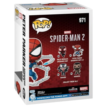Boneco Funko Pop Peter Parker Advanced Suit 971 Marvel Spider-Man 2