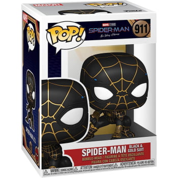 Boneco Marvel Funko Pop Homem Aranha Black & Gold Suit 911 Spider-Man No Way Home