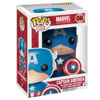 Boneco Funko Pop Capitão América 06 Marvel Captain America