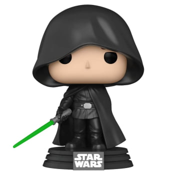 Boneco Colecionável Funko Pop Star Wars Luke Skywalker Hooded GITD 501 The Mandalorian