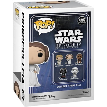 Boneco Colecionável Funko Pop Star Wars Princess Leia 595 Episode IV A New Hope