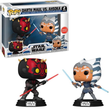 Boneco Colecionável Funko Pop Star Wars Clone Wars - Darth Maul vs Ahsoka 2-Pack