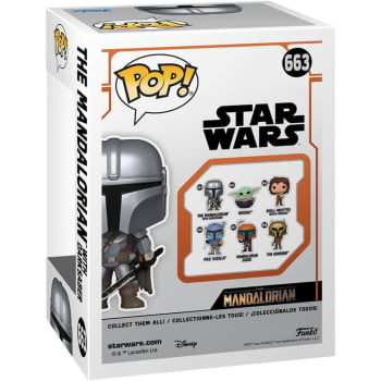 Boneco Colecionável Funko Pop Star Wars The Mandalorian with Darksaber 663