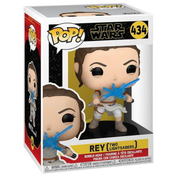 Boneco Funko Pop Star Wars Rey Two Lightsabers 434