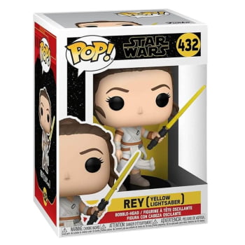 Boneco Funko Pop Star Wars Rey Yellow Lightsaber 432 The Rise of Skywalker