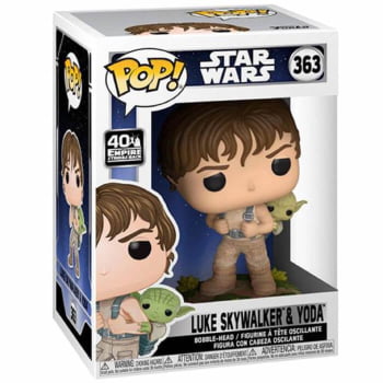 Boneco Star Wars Funko Pop Luke Skywalker & Yoda 363