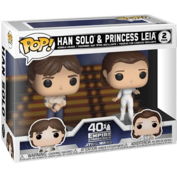 Funko Pop Han Solo e Princesa Leia 2-Pack - Star Wars 40th Empire Strikes Back