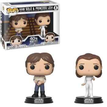 Funko Pop Han Solo e Princesa Leia 2-Pack - Star Wars 40th Empire Strikes Back