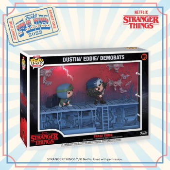Boneco Stranger Things Funko Pop Deluxe Phase 3 Dustin / Eddie / Demobats 05